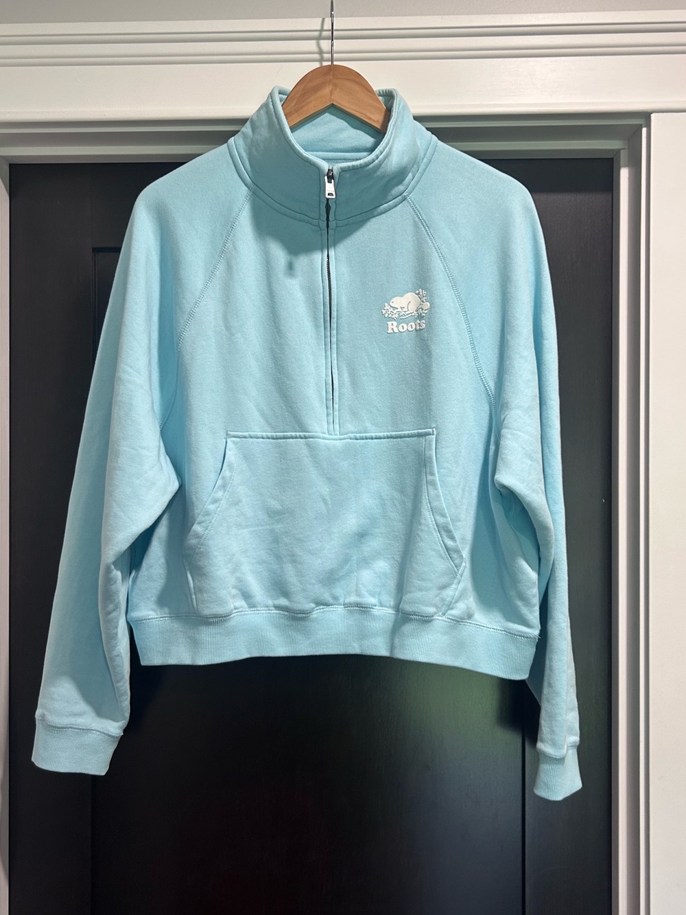 Roots Size Large Women's Organic Cooper 1/4 Zip Sweatshirt
